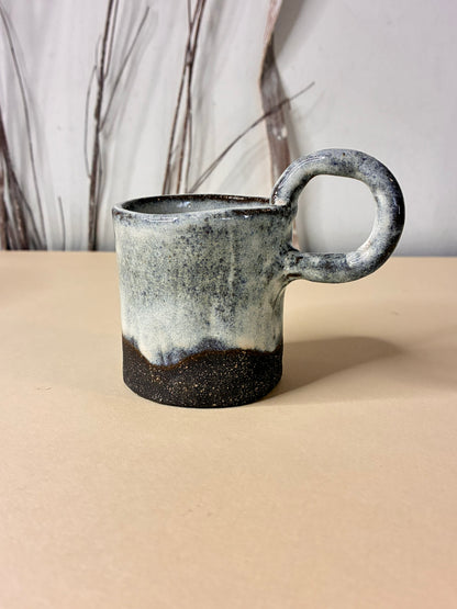 Black Clay Cream Glaze Cup