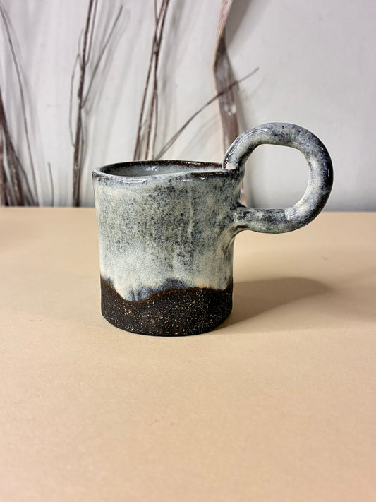 Black Clay Cream Glaze Cup