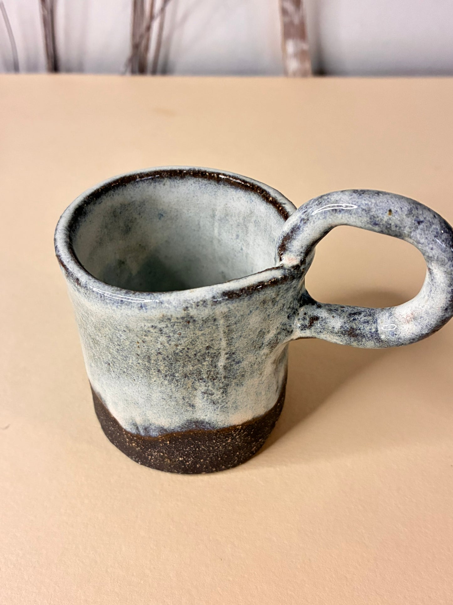 Black Clay Cream Glaze Cup
